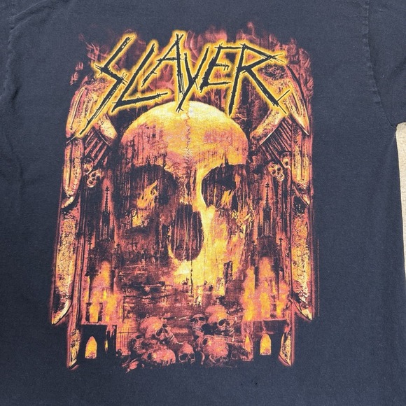 Hanes Other - Slayer Final World Tour 2019 T Shirt L Black Skull Double Sided Metal Band Tee